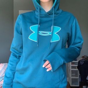 Blue and Teal Under Armour Hoodie Sweatshirt